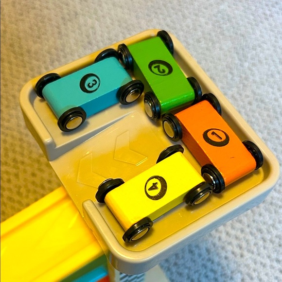 Colorful Wooden Car Ramp Racer Set - Picture 2 of 3